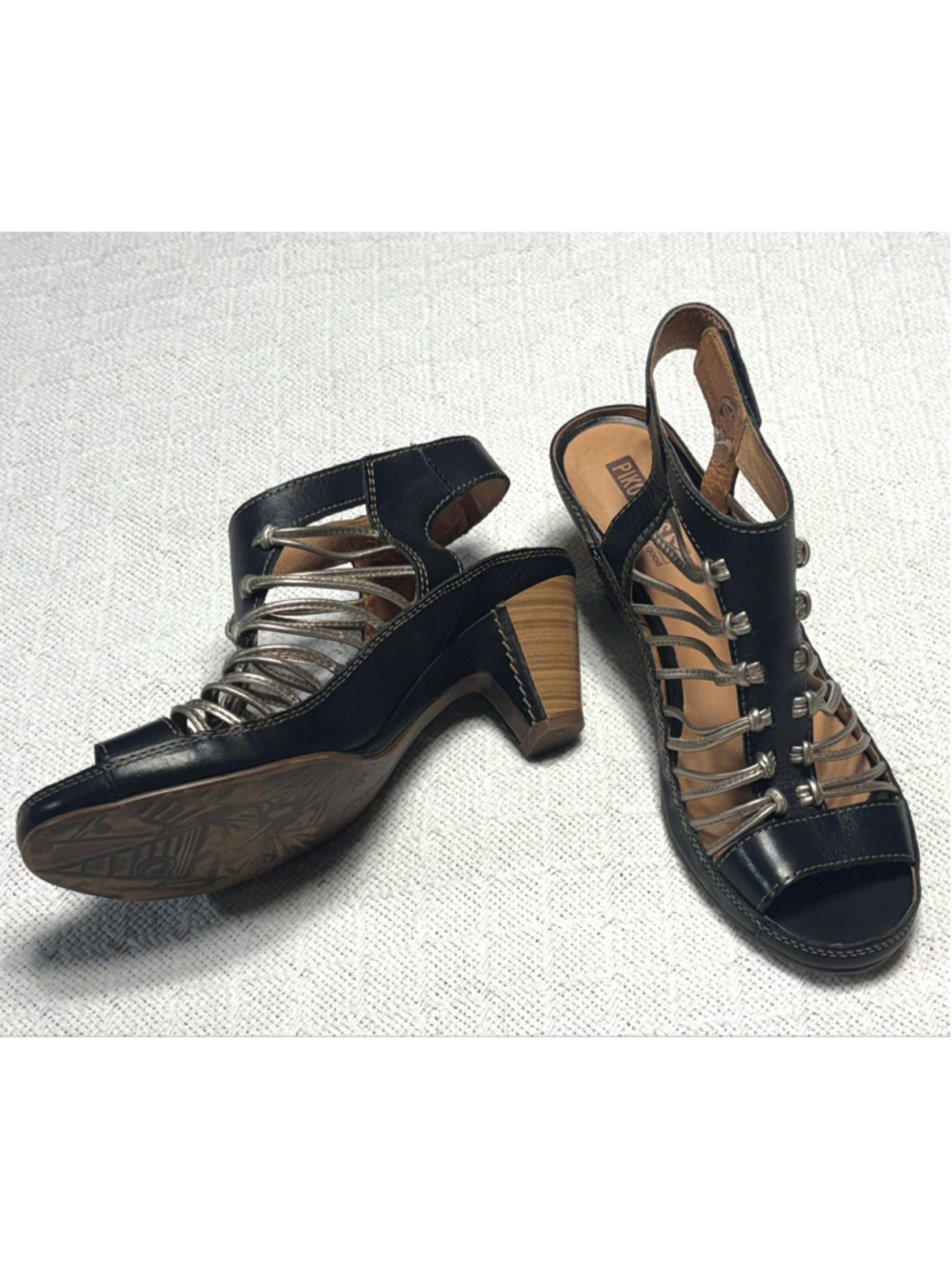 PIKOLINOS Womens Strappy Metallic Leather Slingback Java W5A-0728C1 Sandal GUC - Picture 10 of 11